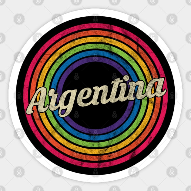 Argentina - Retro Rainbow Faded-Style Sticker by MaydenArt